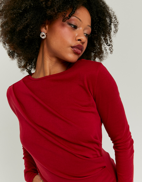 TALLY WEiJL, T-shirt Μακρύ Μανίκι Κόκκινο for Women