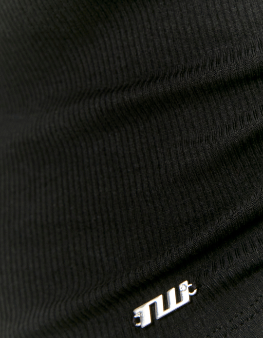 TALLY WEiJL, Schwarzes gerafftes Polo T-Shirt for Women