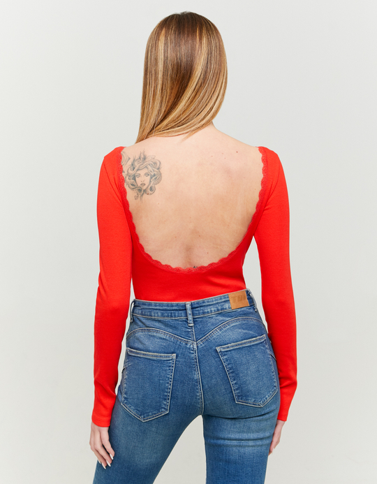TALLY WEiJL, Maglietta Rossa con Schiena Aperta for Women