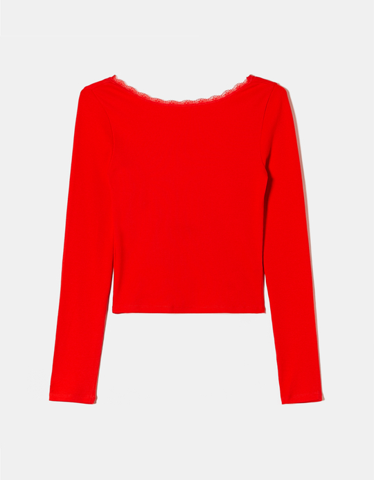 TALLY WEiJL, Maglietta Rossa con Schiena Aperta for Women