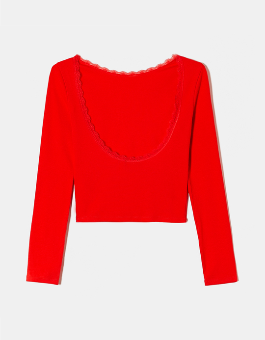 TALLY WEiJL, Maglietta Rossa con Schiena Aperta for Women