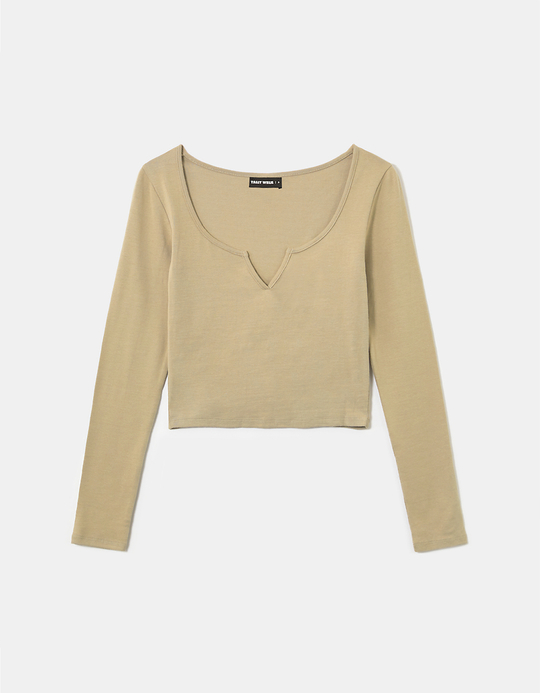 TALLY WEiJL, Beige Basic T-Shirt for Women