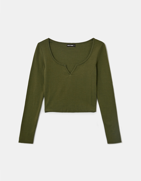 TALLY WEiJL, Grünes Basic T-Shirt for Women