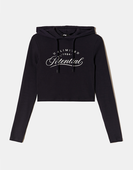 TALLY WEiJL, Blaues bedrucktes Kapuzentop for Women