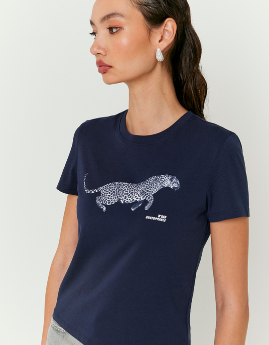 TALLY WEiJL, T-Shirt Blu con Stampa for Women