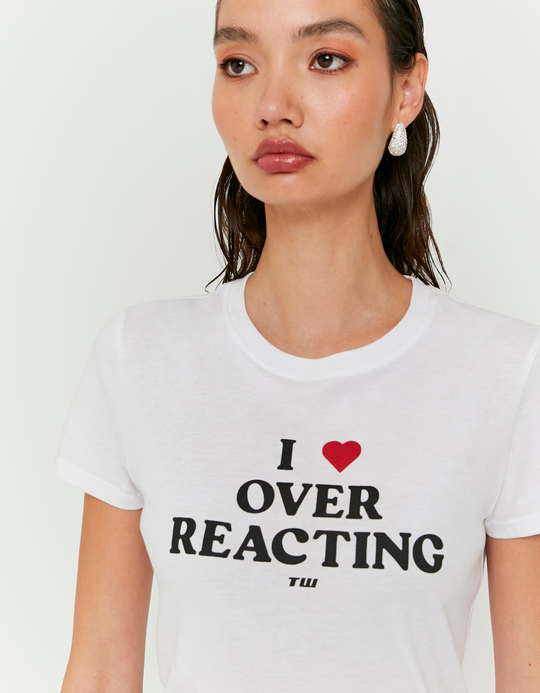 TALLY WEiJL, White Printed T-Shirt for Women