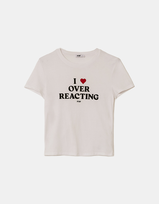 TALLY WEiJL, White Printed T-Shirt for Women