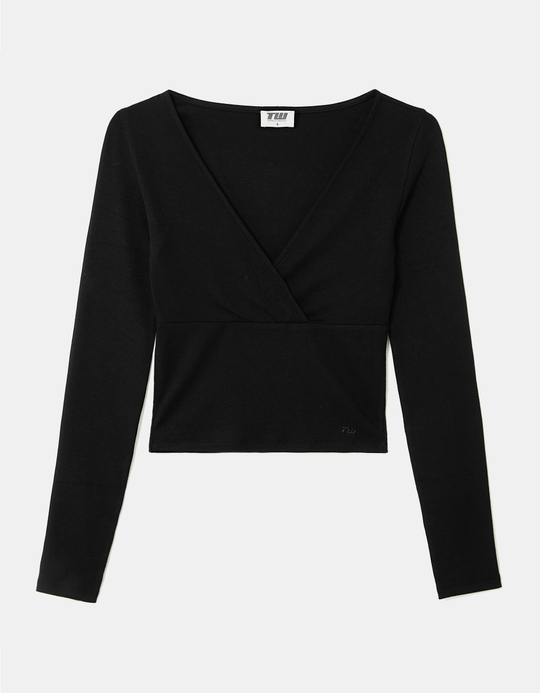 TALLY WEiJL, Black Long Sleeve Top for Women