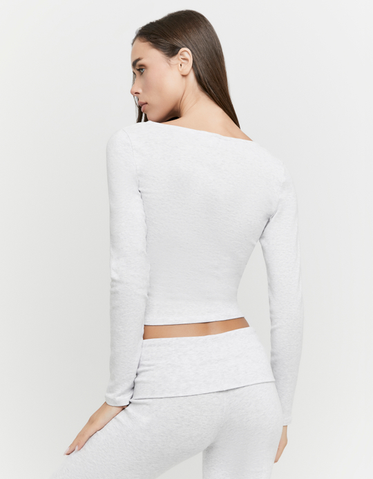TALLY WEiJL, Grey Long Sleeve Top for Women