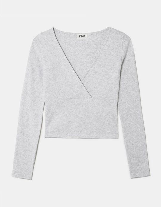 TALLY WEiJL, Grey Long Sleeve Top for Women