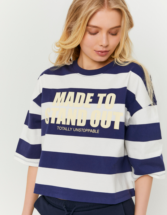 TALLY WEiJL, Blue Printed T-Shirt for Women