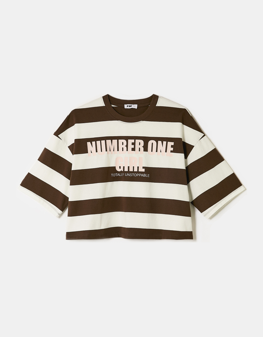 TALLY WEiJL, Brown Printed T-Shirt for Women