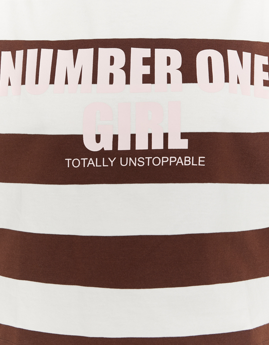 TALLY WEiJL, Brown Printed T-Shirt for Women