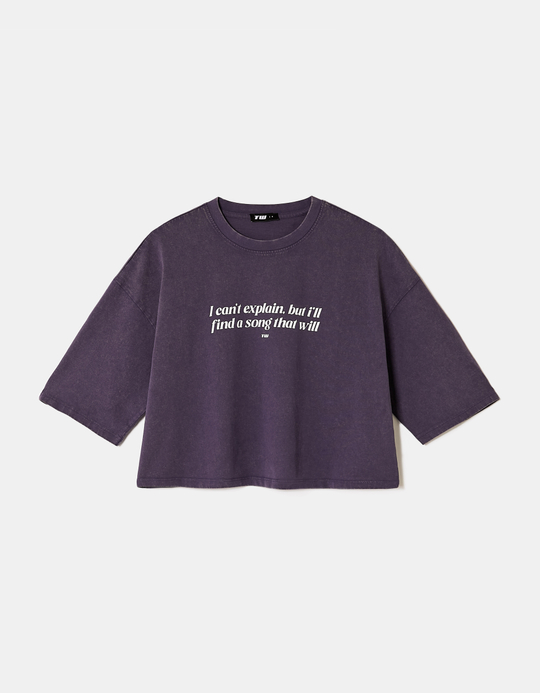 TALLY WEiJL, T Shirt Oversize Viola Stampata for Women