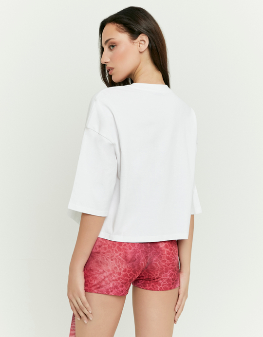 TALLY WEiJL, T Shirt Oversize Bianca Stampata for Women