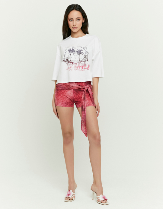 TALLY WEiJL, Weißes Bedrucktes Oversize T Shirt for Women