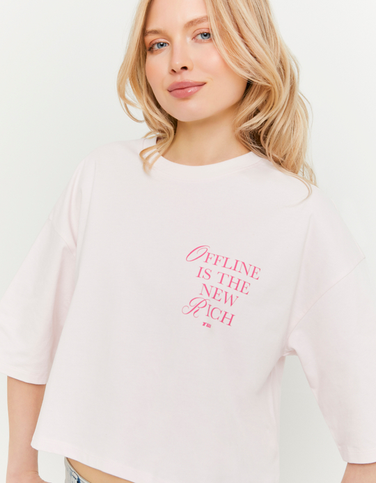 TALLY WEiJL, Pink Oversized Printed T-Shirt for Women