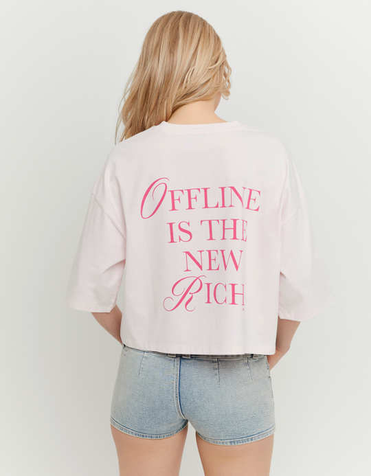 TALLY WEiJL, Pink Oversized Printed T-Shirt for Women