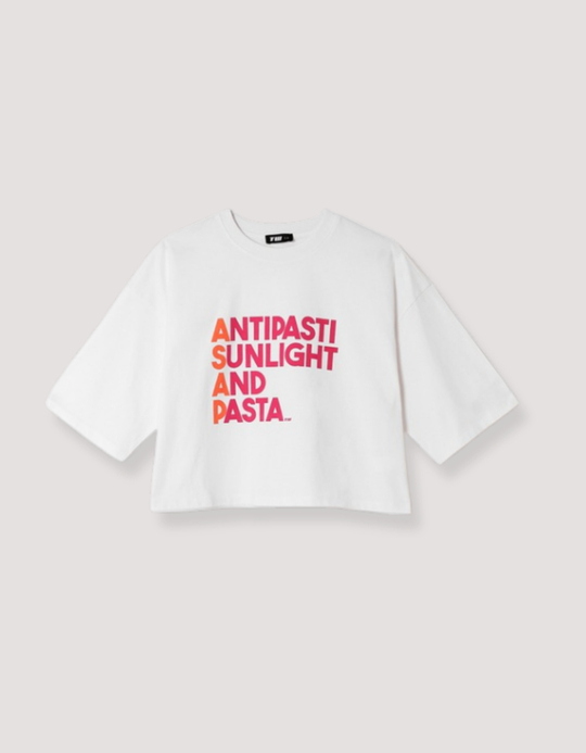 TALLY WEiJL, Weisses oversized bedrucktes T-Shirt for Women