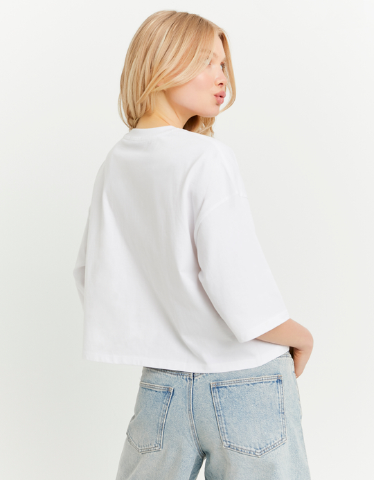 TALLY WEiJL, Weisses oversized bedrucktes T-Shirt for Women