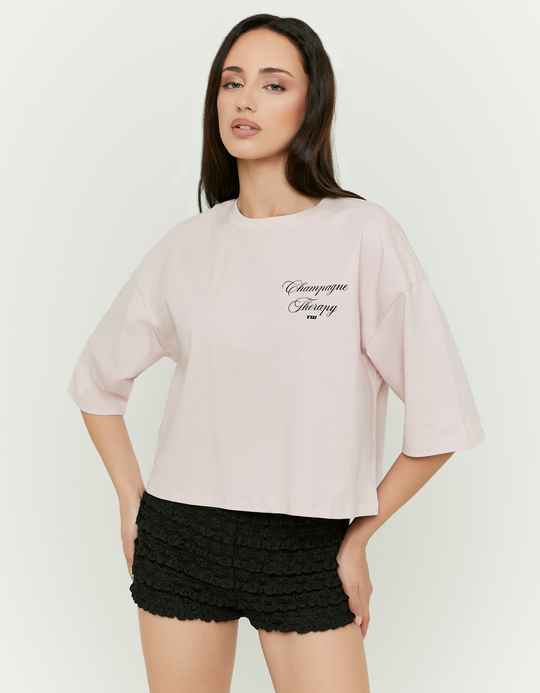 TALLY WEiJL, Rosa Bedrucktes Oversize T Shirt for Women