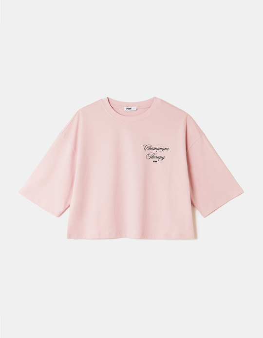 TALLY WEiJL, Rosa Bedrucktes Oversize T Shirt for Women