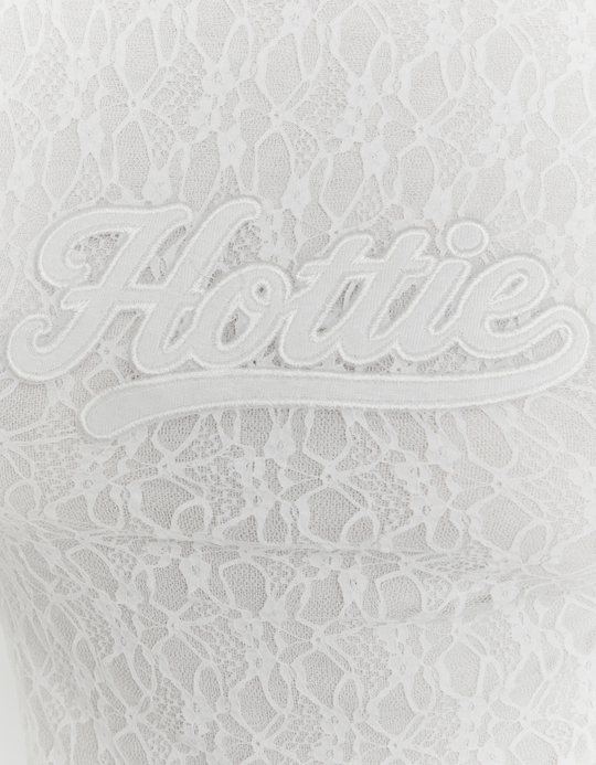 TALLY WEiJL, White Embroidered Lace Top for Women
