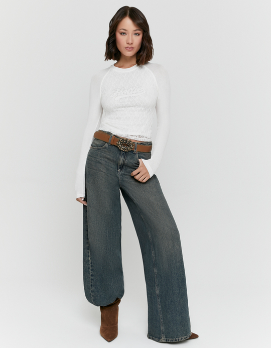 TALLY WEiJL, White Embroidered Lace Top for Women