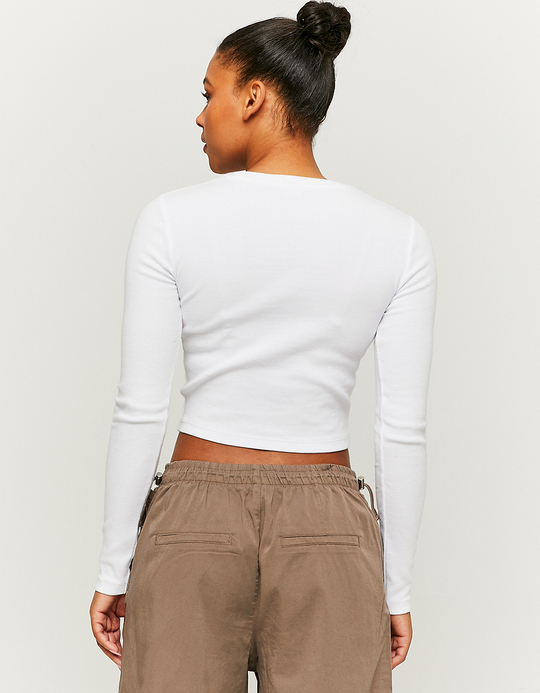 TALLY WEiJL, T-Shirt a Maniche Lunghe Bianca for Women