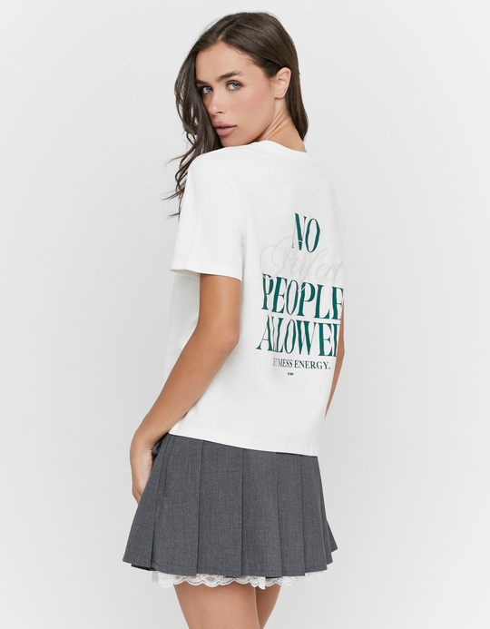 TALLY WEiJL, White Printed T-Shirt for Women