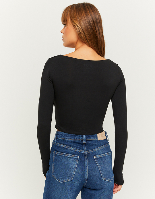 TALLY WEiJL, Schwarzes Cropped Basic T-Shirt for Women