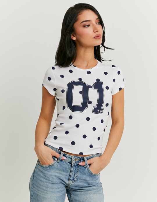 TALLY WEiJL, White Printed T-shirt for Women