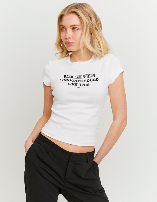 TALLY WEiJL, White Printed T-shirt for Women