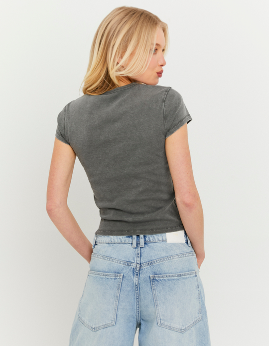 TALLY WEiJL, Grey Printed T-Shirt for Women