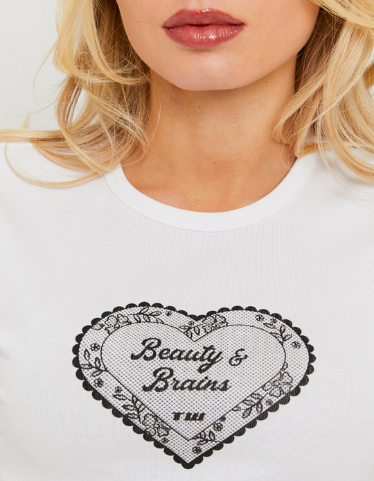 TALLY WEiJL, White Printed T-Shirt for Women