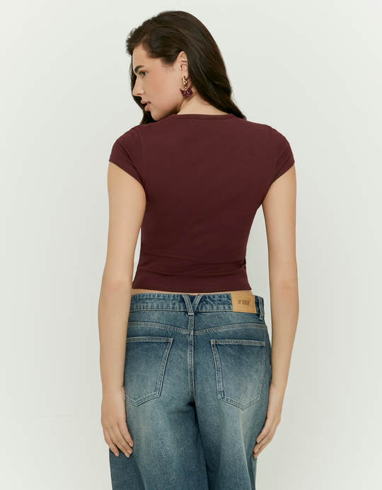 TALLY WEiJL, Burgundy T-Shirt for Women