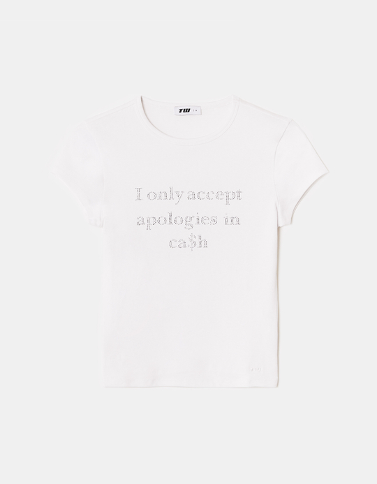 TALLY WEiJL, T-Shirt Bianca Stampata for Women