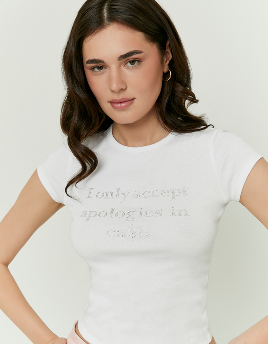 TALLY WEiJL, White T-Shirt for Women