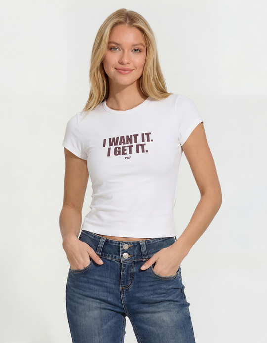 TALLY WEiJL, T-Shirt Bianca Aderente Stampata for Women
