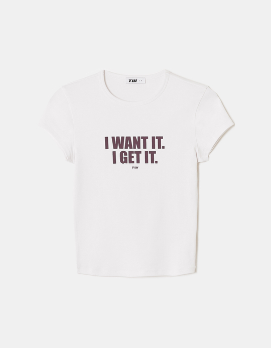 TALLY WEiJL, Weißes Figurbetontes Bedrucktes T-Shirt for Women