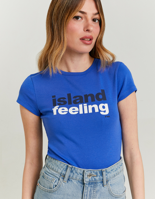TALLY WEiJL, T-shirt Μπλε με στάμπα for Women