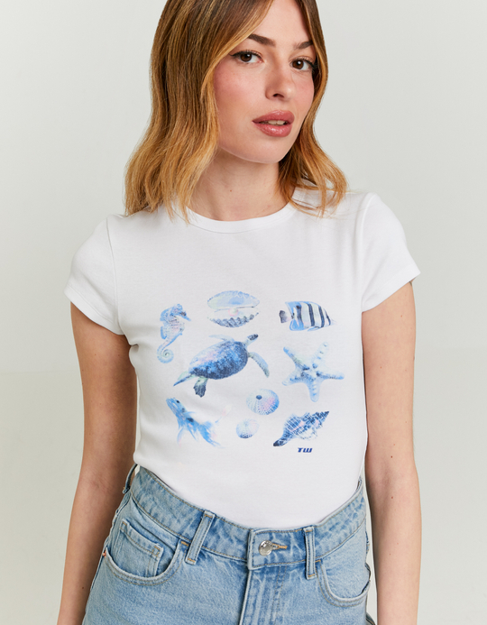 TALLY WEiJL, T-shirt Λευκό με στάμπα for Women