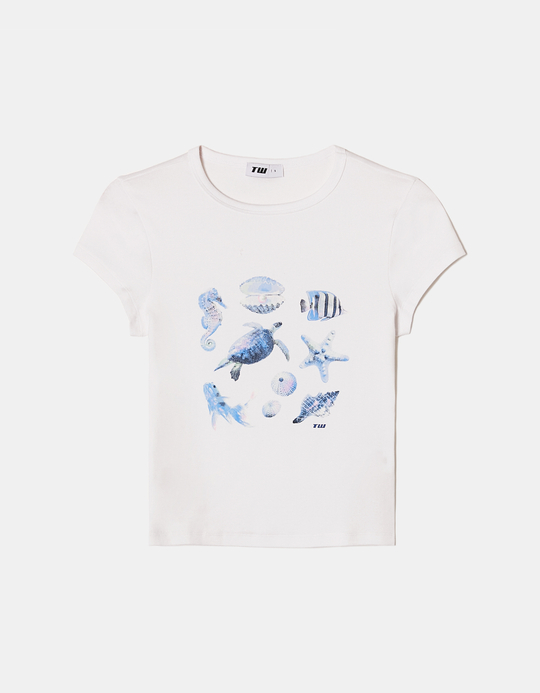 TALLY WEiJL, T-shirt Λευκό με στάμπα for Women