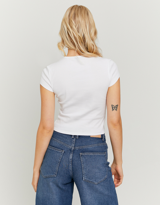 TALLY WEiJL, White Printed T-Shirt for Women