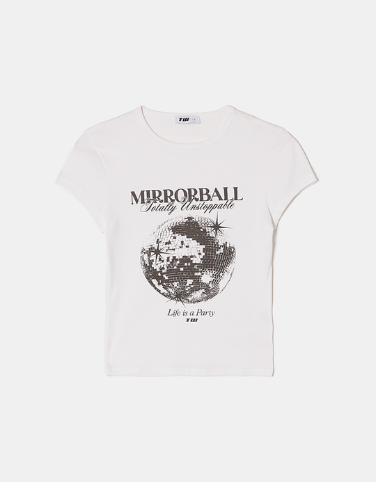 TALLY WEiJL, White Printed T-Shirt for Women