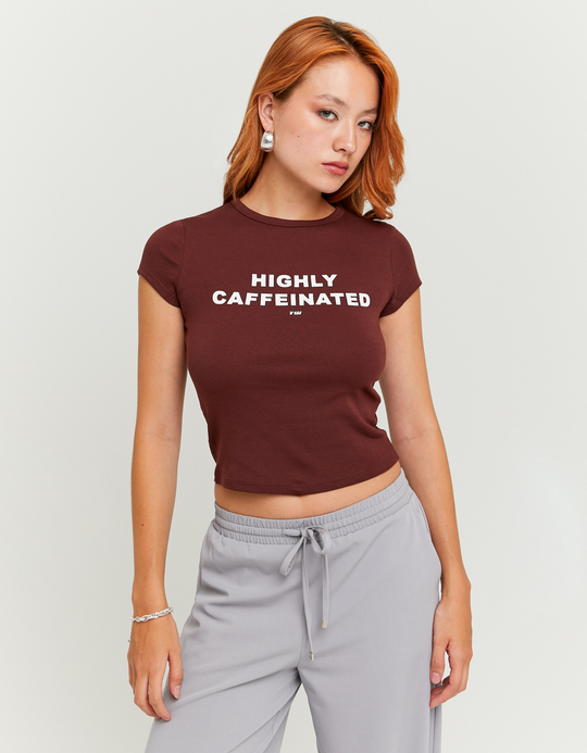 TALLY WEiJL, Braunes T-Shirt mit Print for Women