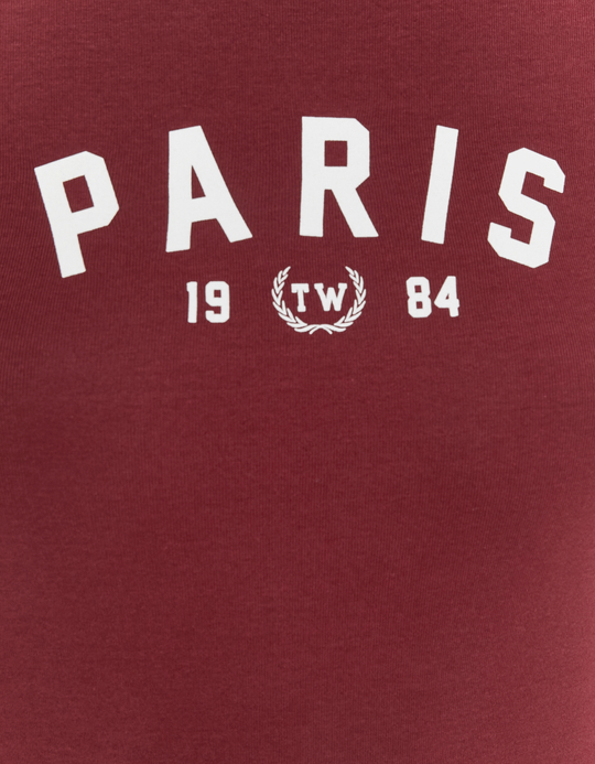 TALLY WEiJL, Burgundy Printed T-Shirt for Women