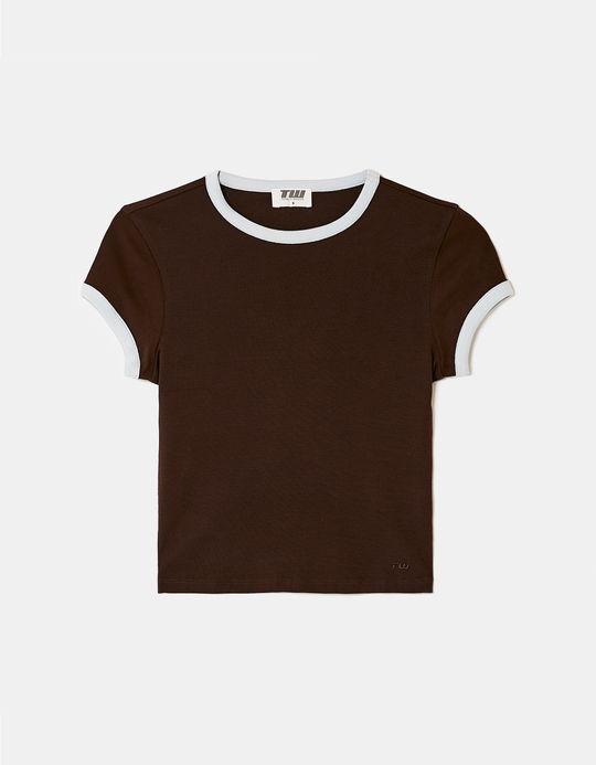 TALLY WEiJL, T-Shirt Basic Marrone for Women