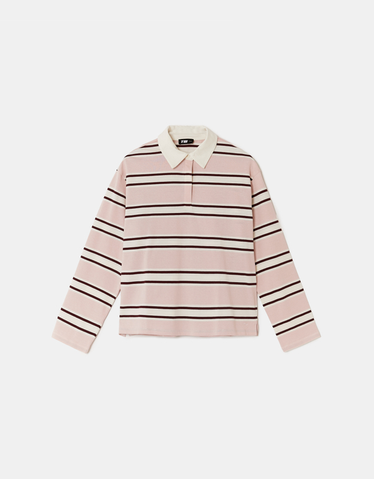 TALLY WEiJL, Pink gestreiftes Langarm-T-Shirt for Women