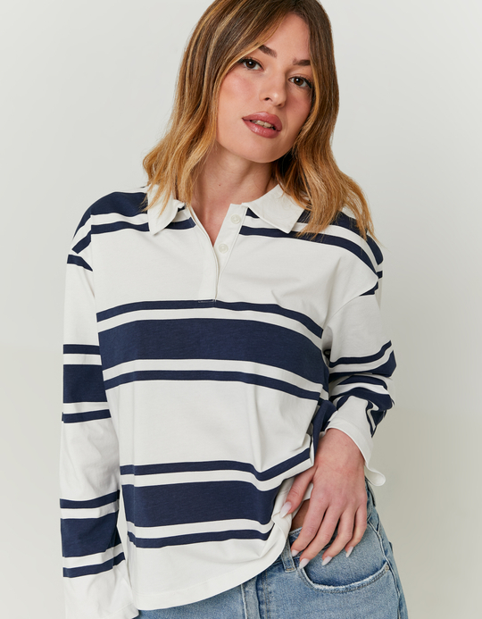 TALLY WEiJL, Gestreiftes T-Shirt mit Polokragen for Women